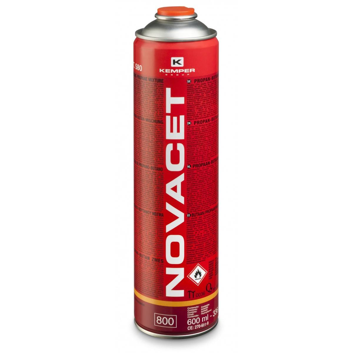 Pack de 6 Cartouches de gaz 330gr NOVACET Butane propane mix 600ml Valve 7/16 KEMPER - Image 3