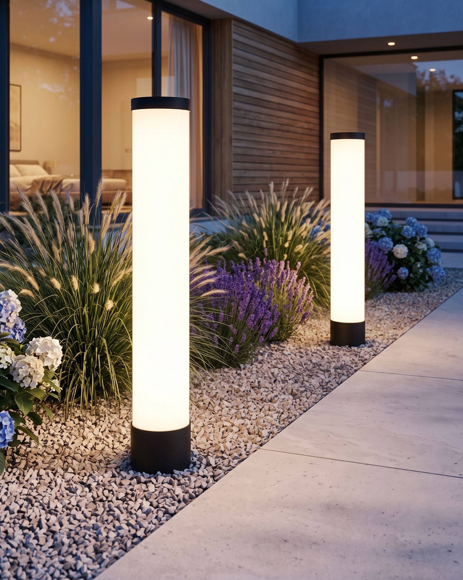 Beliani - Borne Lumineuse Aluminium Noir MANOL - Beliani - Image 1