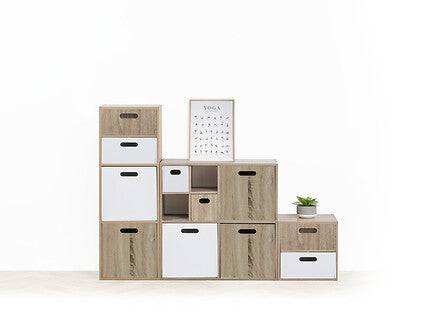 Boîte de rangement en bois - Blanc - 30 x 30 cm - Image 6
