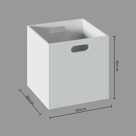 Boîte de rangement en bois - Blanc - 30 x 30 cm - Image 4