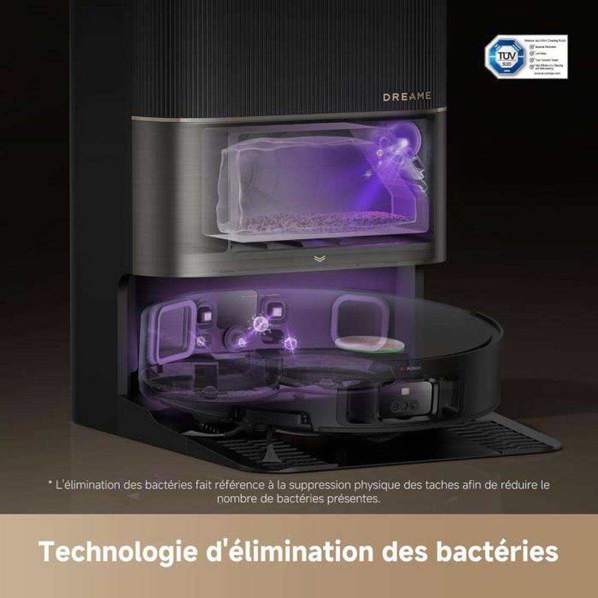 Robot aspirateur laveur Dreame X50 Ultra Complete, aspiration 20000 Pa, UV hygiène, base PowerDock - DREAME - Image 4
