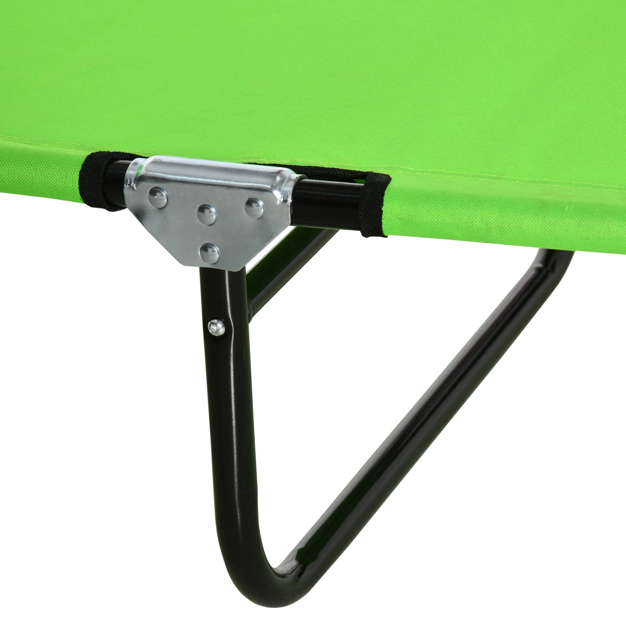 Transat Pliant de Jardin Vert 190x56x28cm - Bain de Soleil réglable 4 Positions avec Oreiller pour Plage Camping Terrasse - Image 10