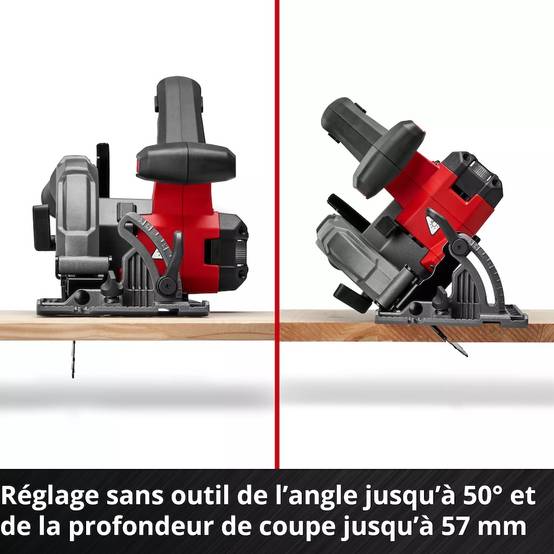 Einhell - Scie circulaire portative sans fil – TE-CS 18/165-2 Li – Ø 165 mm – 18 V – Profondeur 57 mm – Angle réglable – LED – Raccord aspirateur Einhell - Image 7