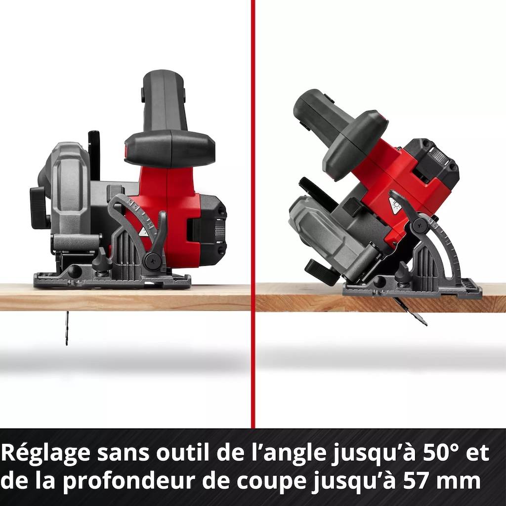 Einhell - Scie circulaire portative sans fil – TE-CS 18/165-2 Li – Ø 165 mm – 18 V – Profondeur 57 mm – Angle réglable – LED – Raccord aspirateur Einhell - Image 7