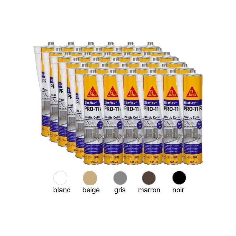36 Colles mastic Sikaflex PRO 11 FC à prise rapide 300 ml SIKA - Ton: noir