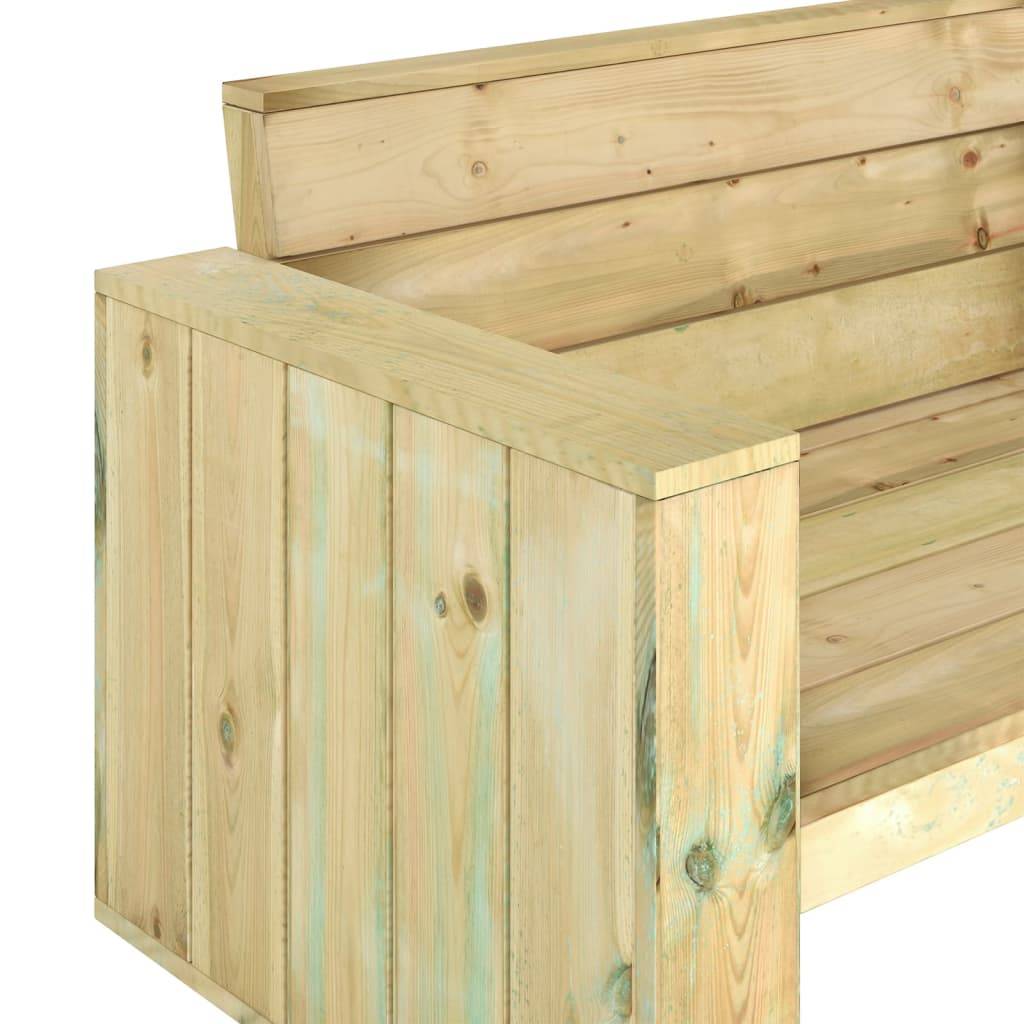 Helloshop26 - Banc de jardin meuble de patio d'extérieur terrasse 139 x 76 x 74 cm bois de pin imprégné - Image 5