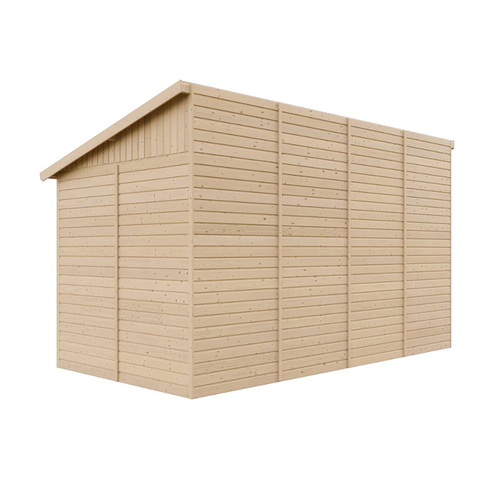 Timbela - Abri de Jardin en Bois Naturel H244x218x416 cm / 8 m² avec paroi latérale et fenêtres - 17 mm d’épaisseur - Timbela M340A - Image 10