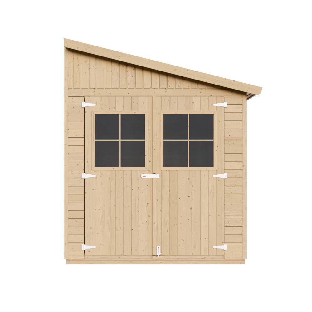 Timbela - Abri de Jardin en Bois Naturel H244x218x416 cm / 8 m² avec paroi latérale et fenêtres - 17 mm d’épaisseur - Timbela M340A - Image 2