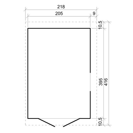 Timbela - Abri de Jardin en Bois Naturel H244x218x416 cm / 8 m² avec paroi latérale et fenêtres - 17 mm d’épaisseur - Timbela M340A - Image 6