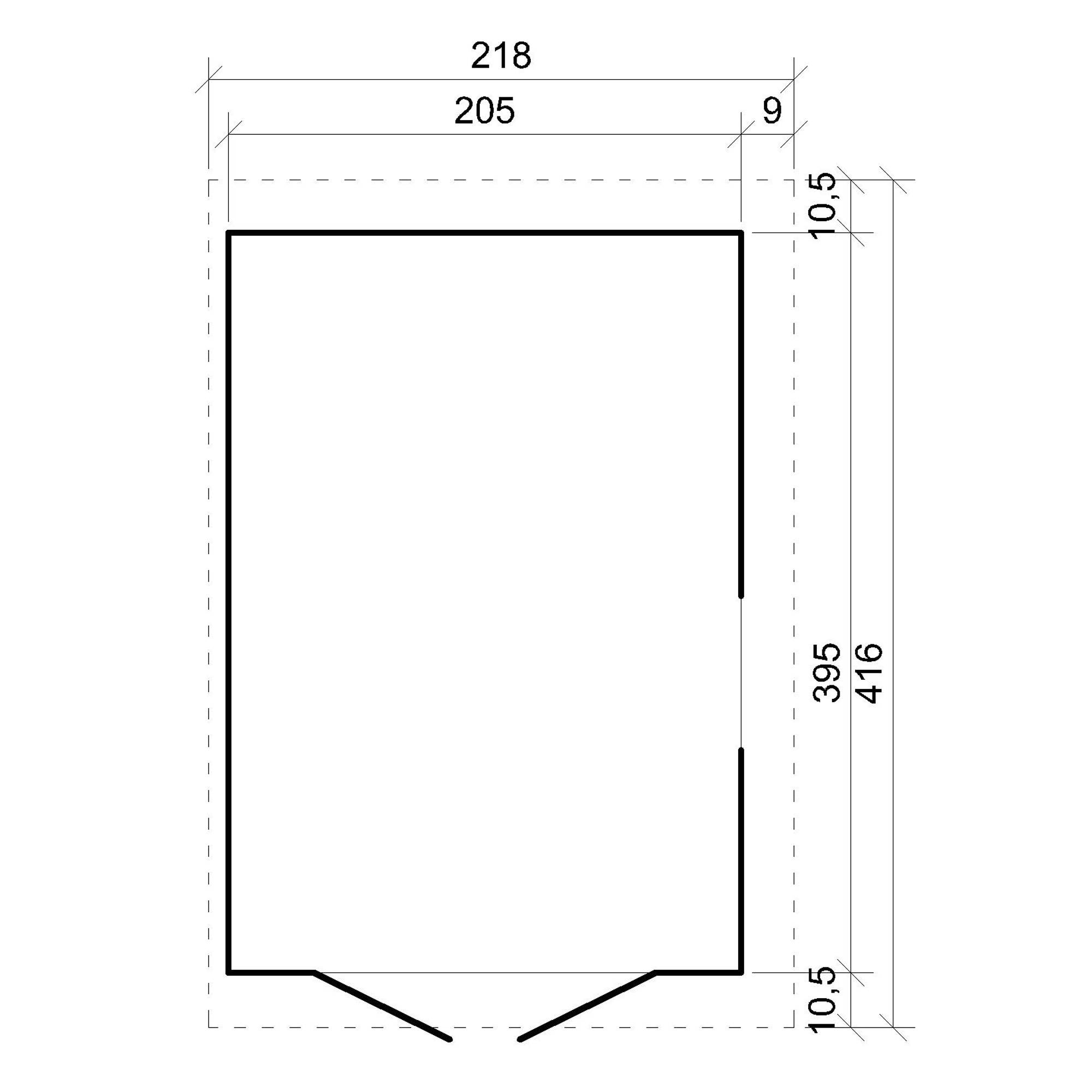 Timbela - Abri de Jardin en Bois Naturel H244x218x416 cm / 8 m² avec paroi latérale et fenêtres - 17 mm d’épaisseur - Timbela M340A - Image 6