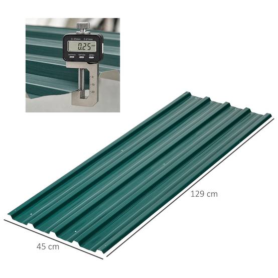 Lot 12 panneaux toit acier galvanisé 7m² abri outils remise 129x45cm vert - Image 5