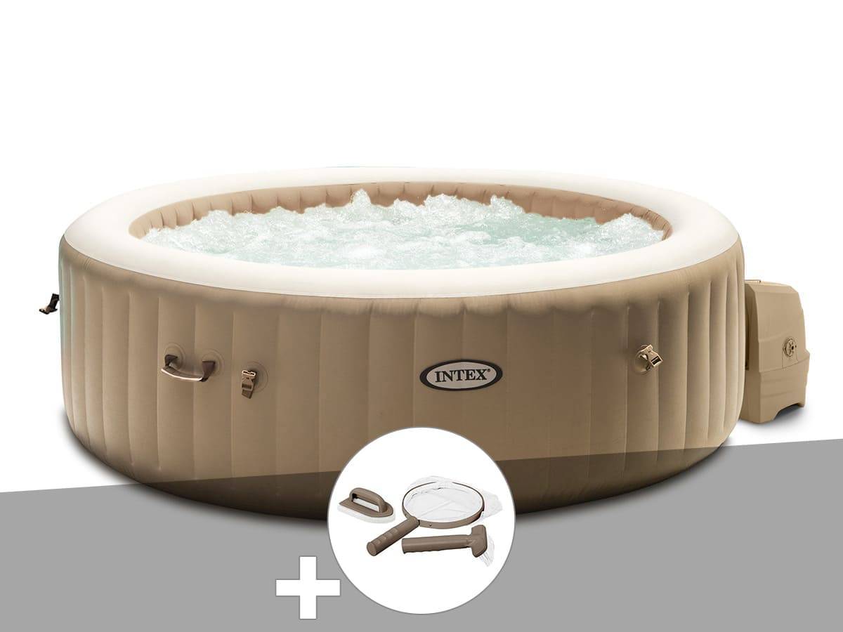 Kit spa gonflable Intex PureSpa Sahara rond Bulles 4 places + Kit d'entretien - Image 1