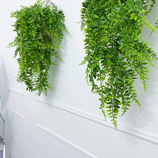 Décor Murial Végétal Artificiel - Composition Herbe Persane et Plantes Suspendues - Sans Entretien - Lytech - Image 4