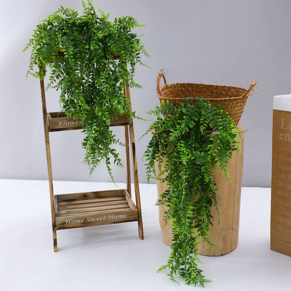 Décor Murial Végétal Artificiel - Composition Herbe Persane et Plantes Suspendues - Sans Entretien - Lytech - Image 3