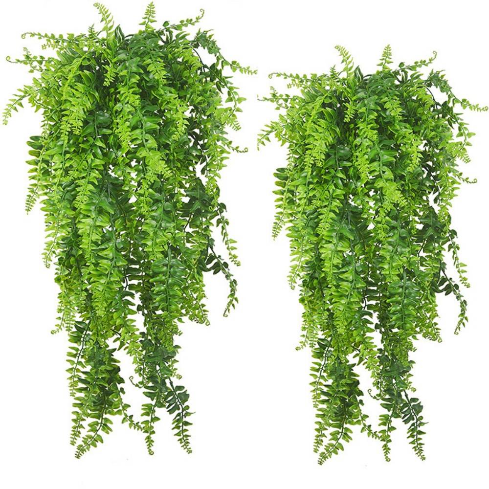 Décor Murial Végétal Artificiel - Composition Herbe Persane et Plantes Suspendues - Sans Entretien - Lytech - Image 1