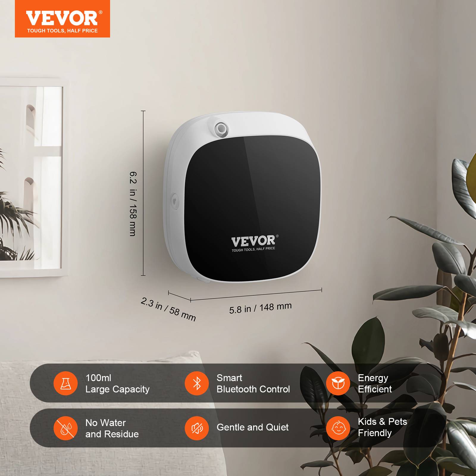 VEVOR Machine à Air Parfumé Maison Diffuseur Air Froid 100 mL 1000 pi² Sans Eau - Image 2