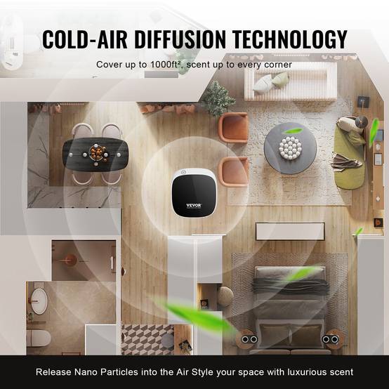 VEVOR Machine à Air Parfumé Maison Diffuseur Air Froid 100 mL 1000 pi² Sans Eau - Image 3
