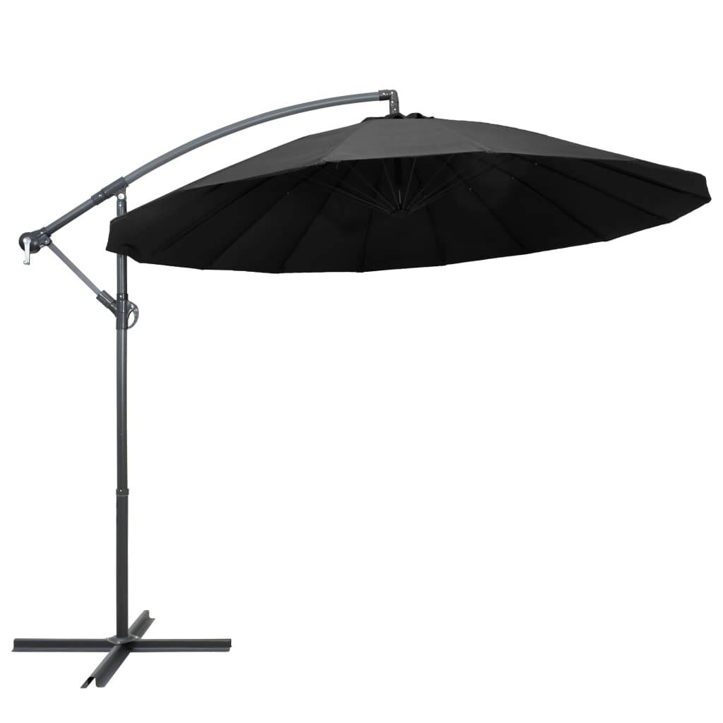 Helloshop26 - Parasol suspendu 3 m mât en aluminium anthracite - Image 1