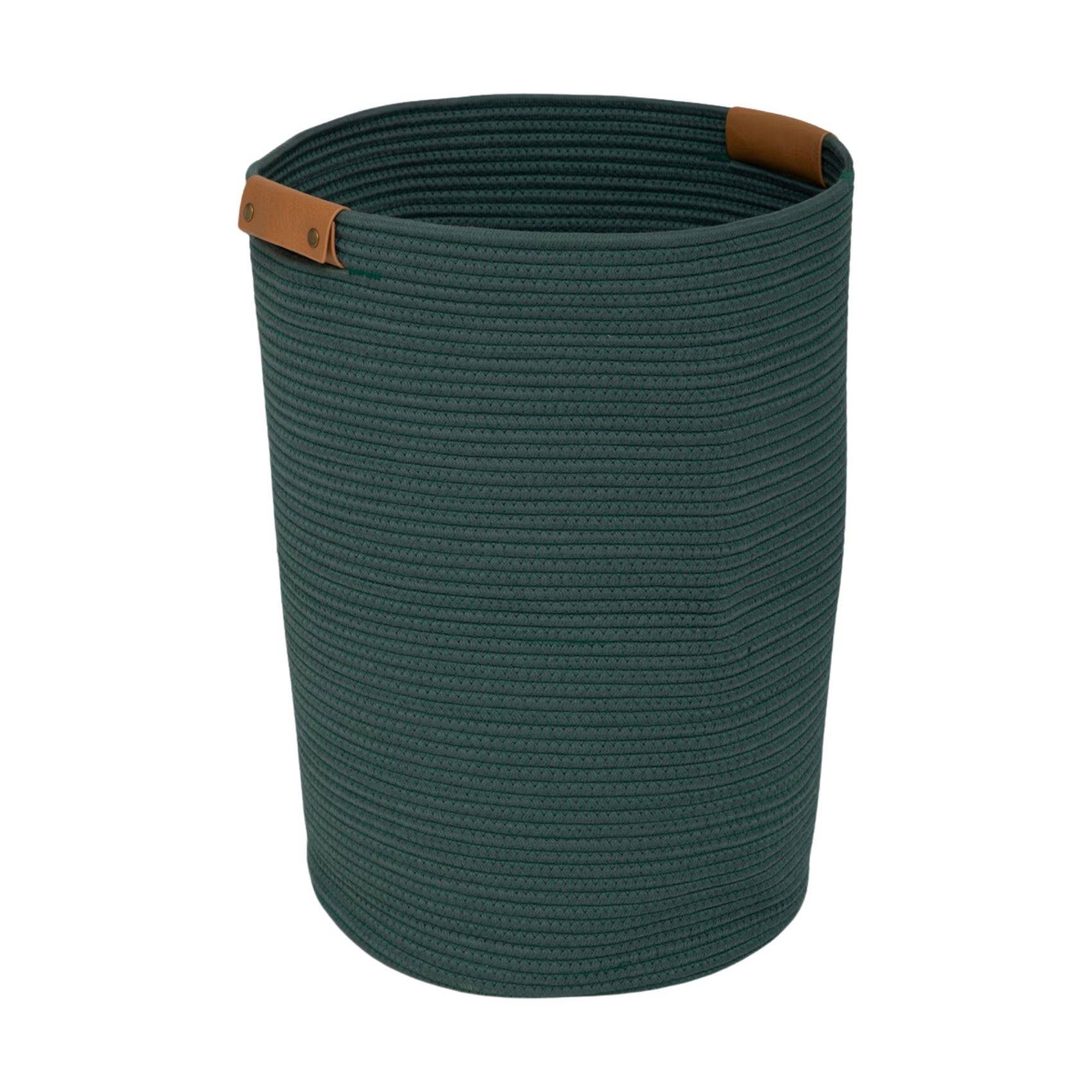 Panier à linge tressé 80L - Five Simply Smart - Coton/Polyester - Vert - Image 1