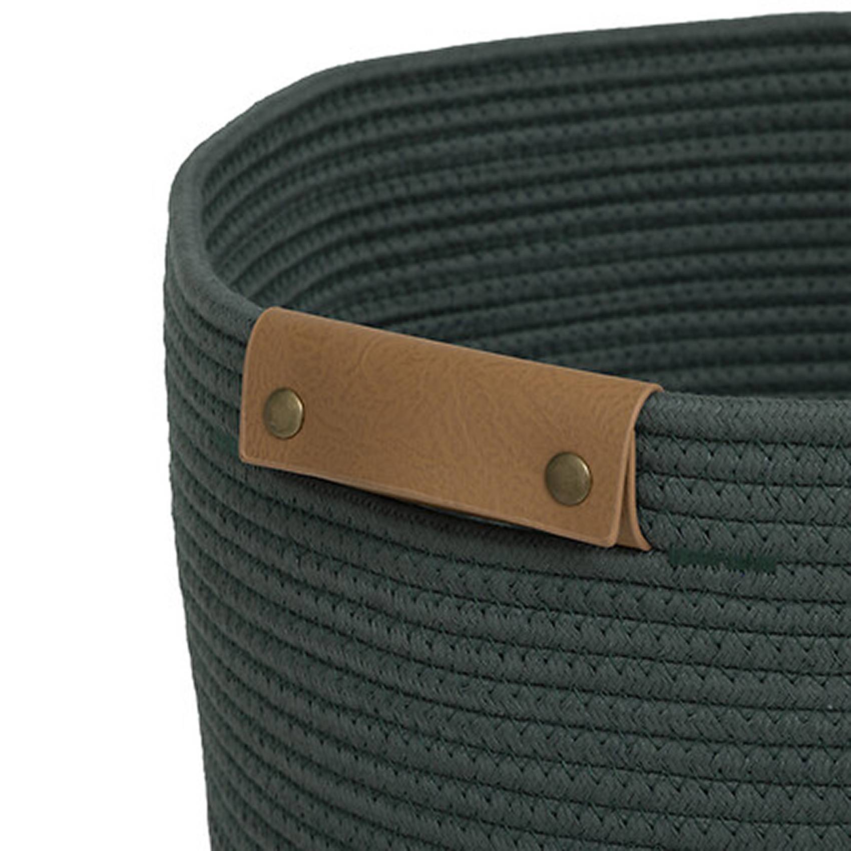 Panier à linge tressé 80L - Five Simply Smart - Coton/Polyester - Vert - Image 2