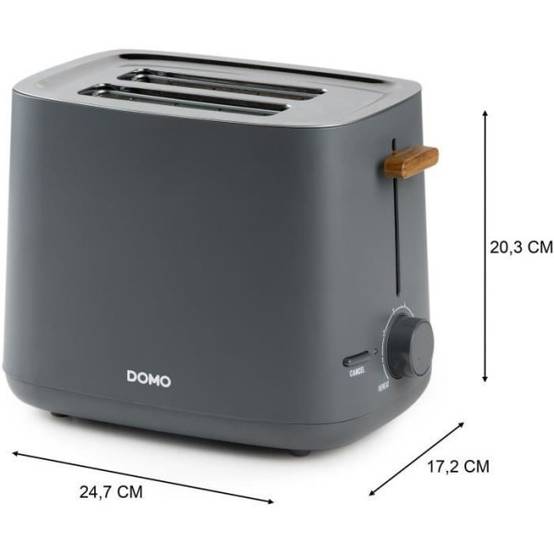 Grille Pain - Toaster Electrique électrique - DOMO - DO965T - 1000 W - 2 fentes - Noir - Image 3