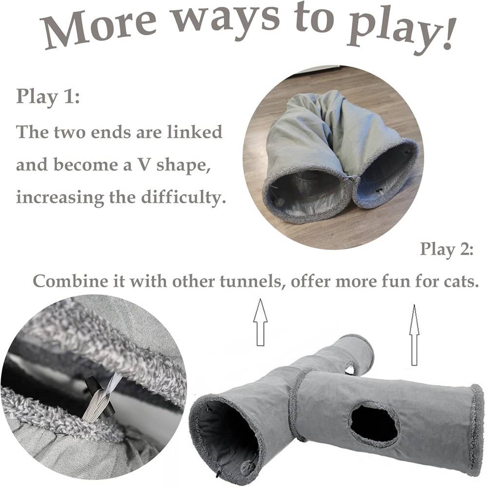 Tunnel pliable pour chat en polyester résistant, longueur 130 cm, avec bruits attractifs Lytech - Image 4