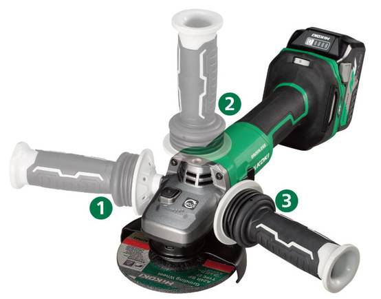 Meuleuse à interrupteur autobloquant et frein Brushless 18 V 125 mm - HIKOKI - avec batterie 18V 5Ah - chargeur - HitCase III - G1813DEWQZ - Image 2