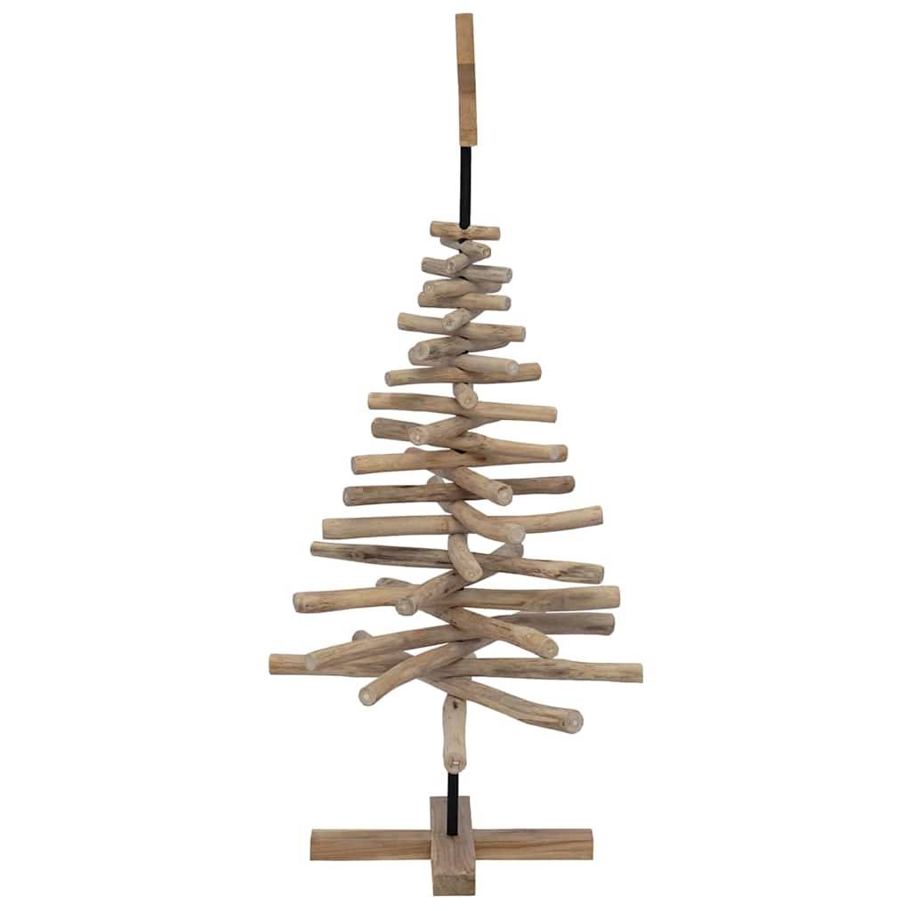 ComfortXL - Sapin de Noël décoratif en bois de teck avec support stable Marron 120 cm – ComfortXL Outdoor Living - Image 6