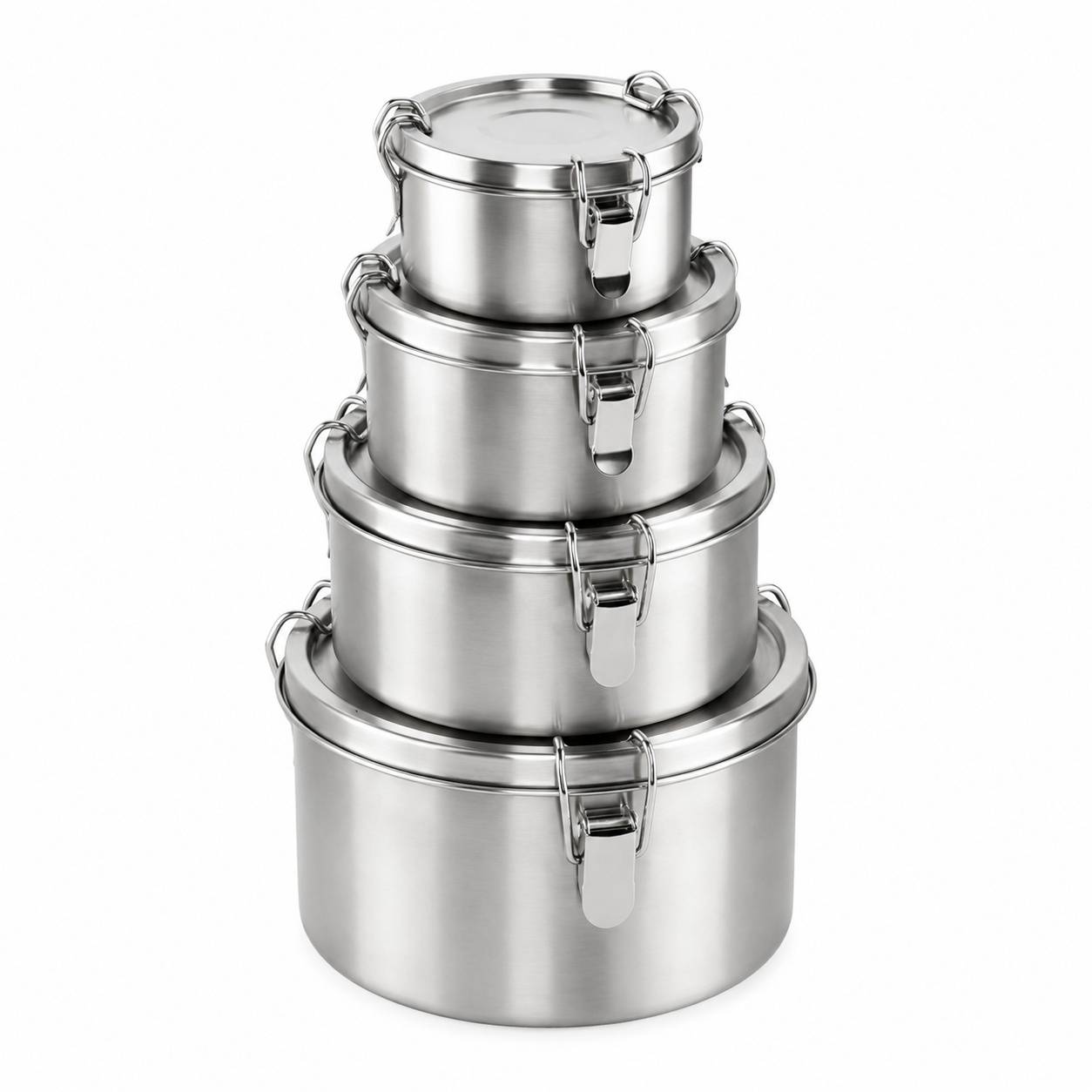 Boîtes Repas Acier Inoxydable Hermétiques Réutilisables Avec Couvercles pour Bento - Image 1