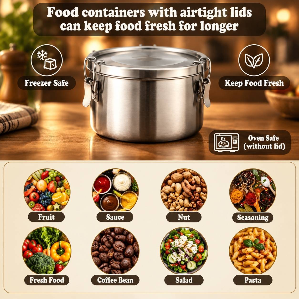 Boîtes Repas Acier Inoxydable Hermétiques Réutilisables Avec Couvercles pour Bento - Image 7