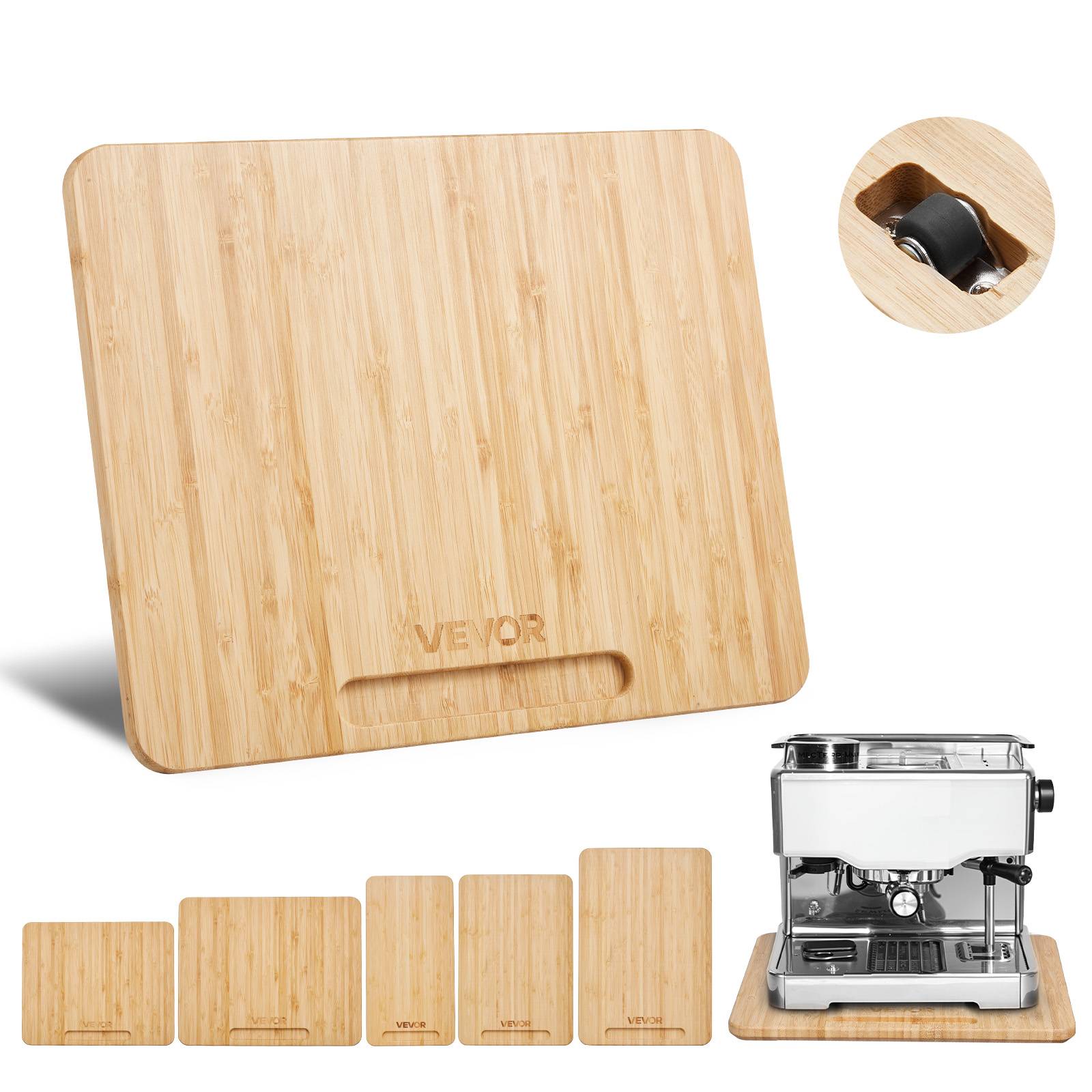 VEVOR Plateau Coulissant pour Appareils Cuisine 26,7x33 cm Couleur Bois Naturel - Image 1
