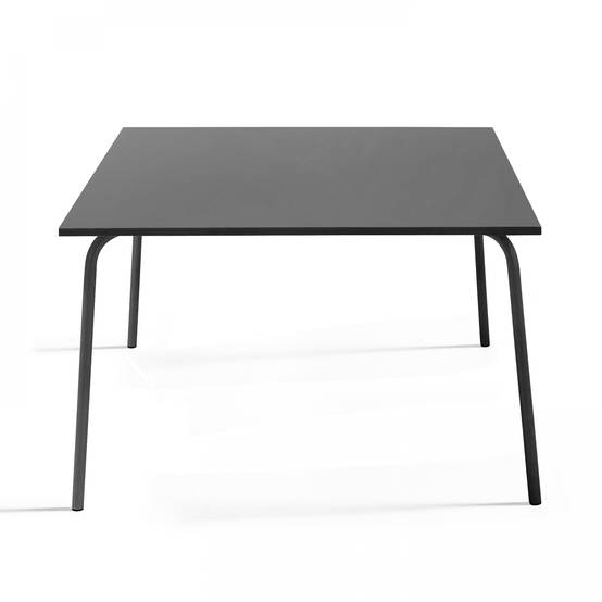 Oviala - Ensemble table de jardin carrée et 8 fauteuils en métal gris Palavas - Oviala - Image 3
