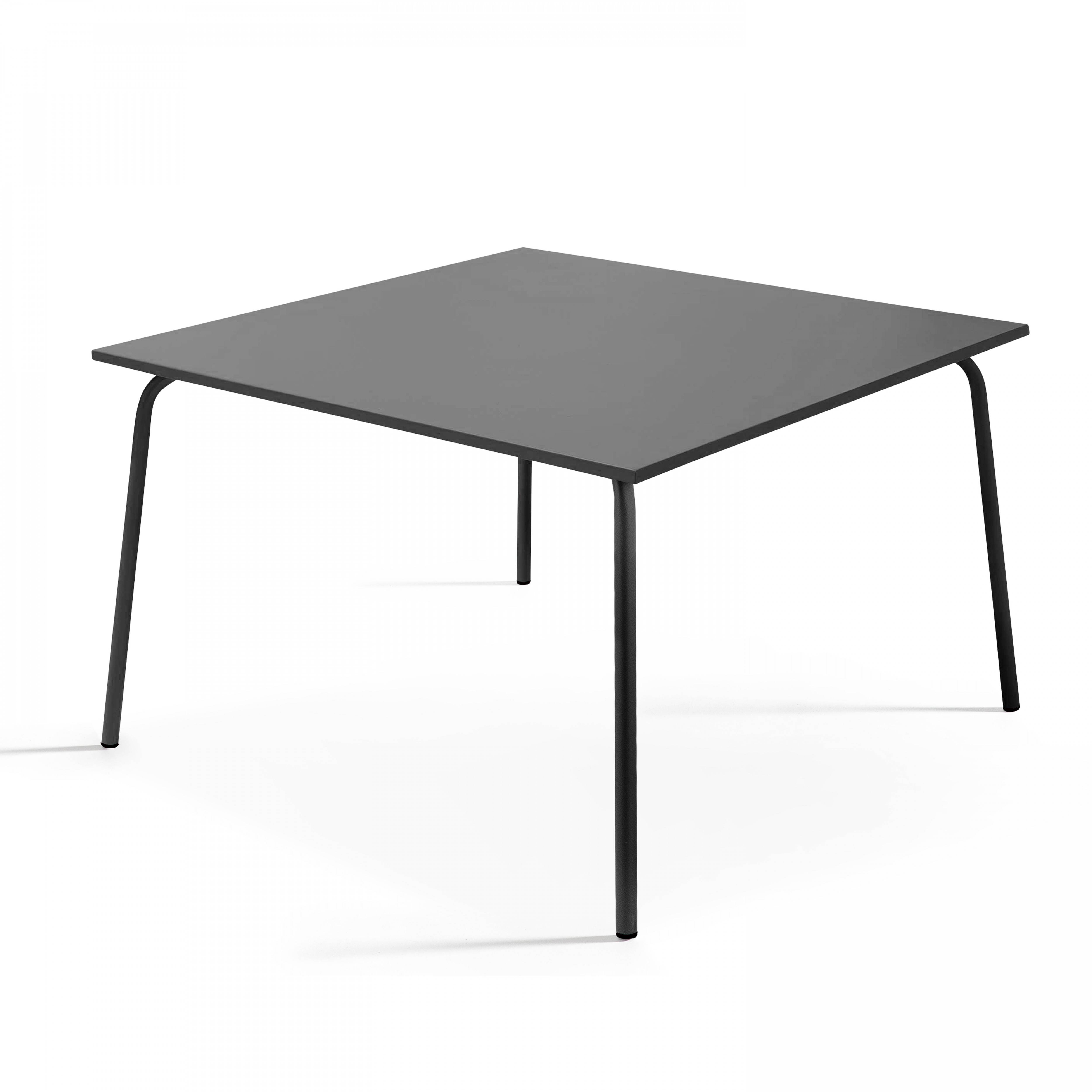 Oviala - Ensemble table de jardin carrée et 8 fauteuils en métal gris Palavas - Oviala - Image 2