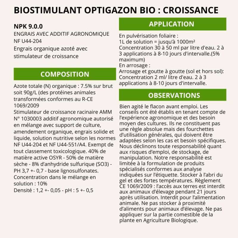 Optigazon : croissance - Engrais liquide riche en Azote - 1 litre - Image 7