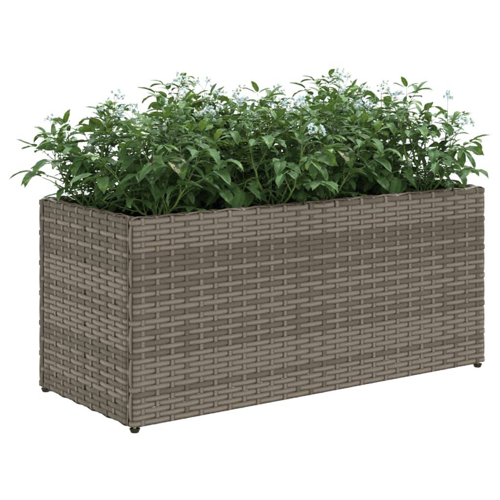 Lot de 2 Jardinières 2 pots résine tressée pour balcon et séparation végétale 72x30x32 cm Gris - ComfortXL Outdoor Living - Image 4