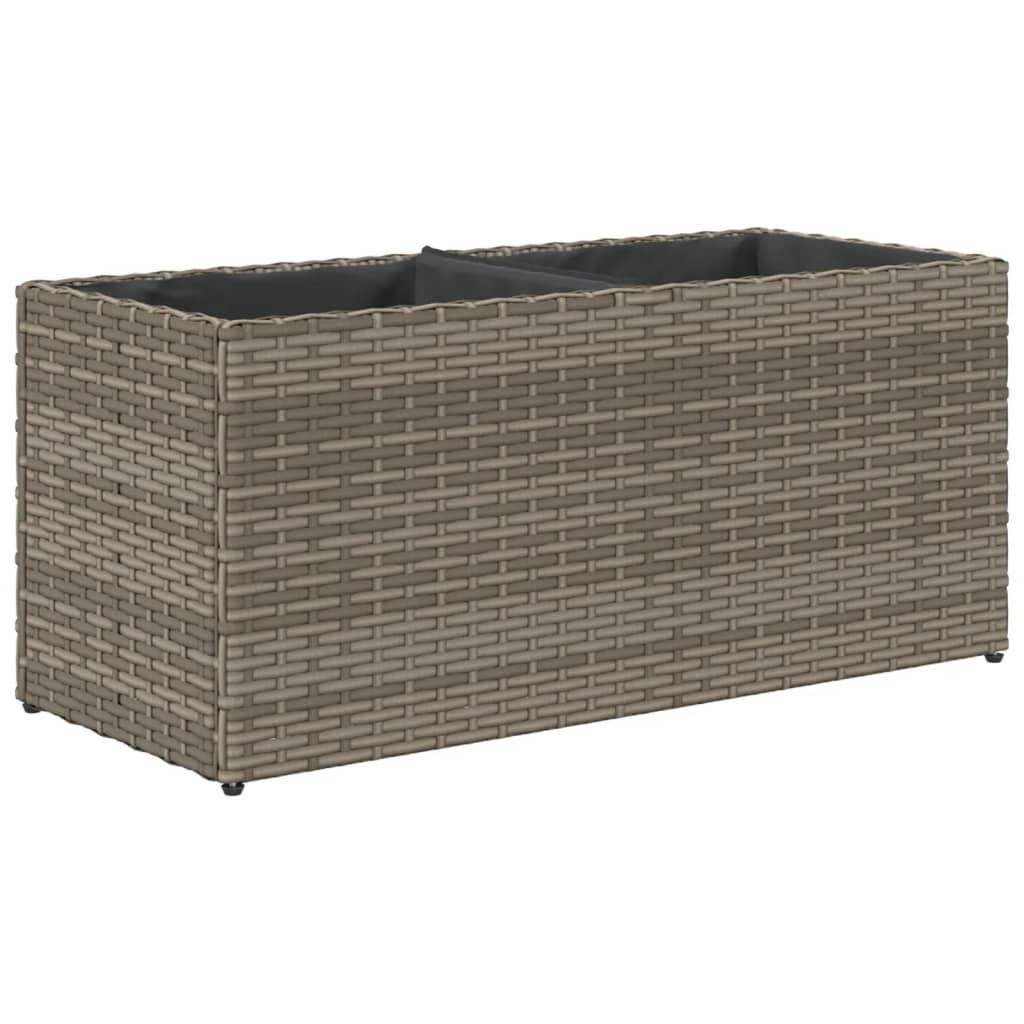Lot de 2 Jardinières 2 pots résine tressée pour balcon et séparation végétale 72x30x32 cm Gris - ComfortXL Outdoor Living - Image 8