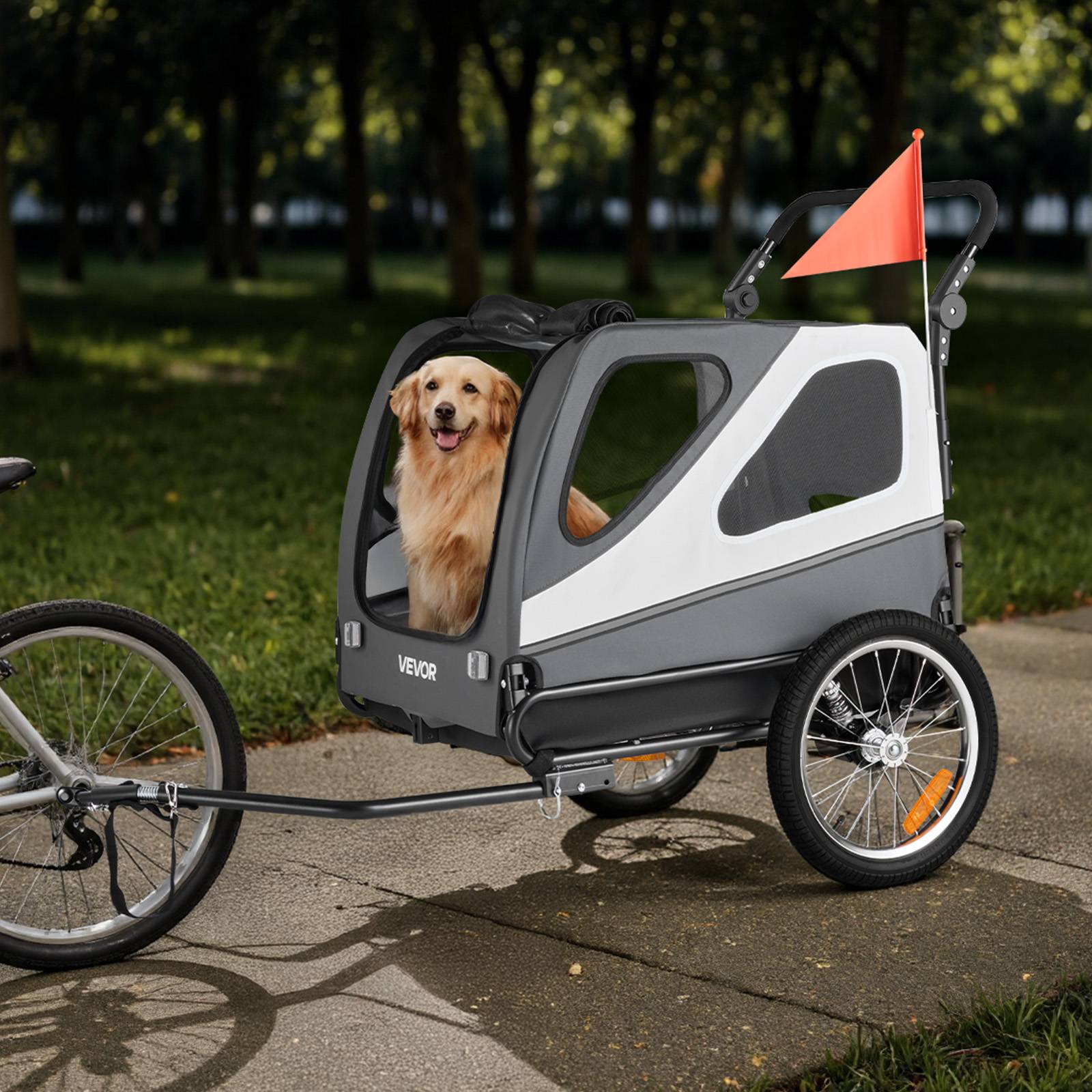 Vevor - VEVOR Remorque vélo chien poussette pour animaux 2 en 1 45 kg résistant à l'eau - Image 8