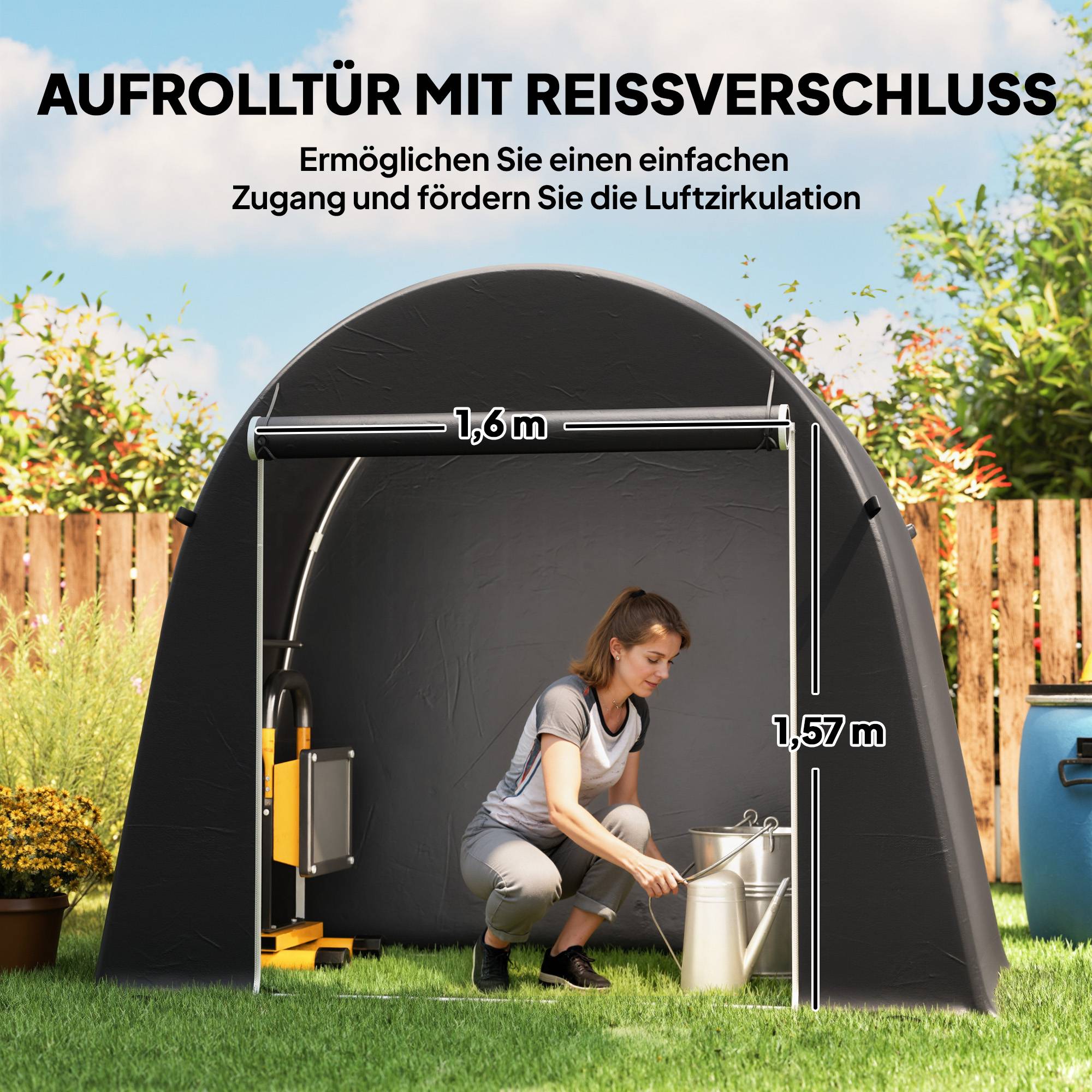 ComfortXL - Abri vélo portable métal et toile PE 245 x 120 x 200 cm gris foncé étanche - ComfortXL Outdoor Living - Image 8