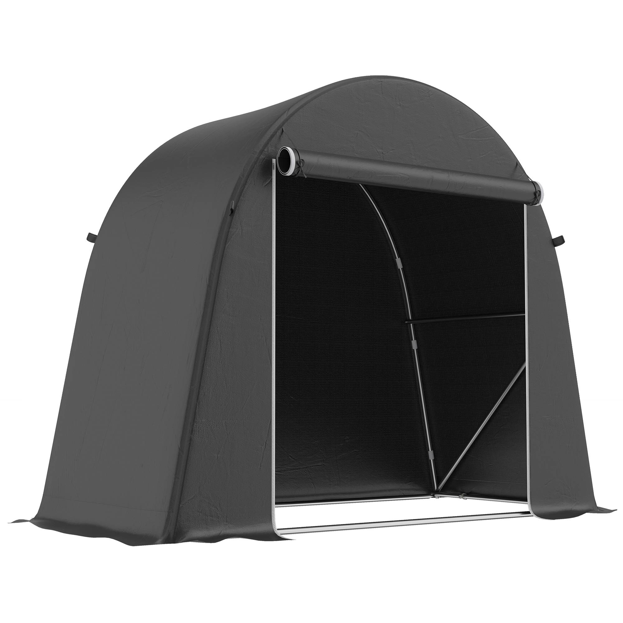 ComfortXL - Abri vélo portable métal et toile PE 245 x 120 x 200 cm gris foncé étanche - ComfortXL Outdoor Living - Image 2