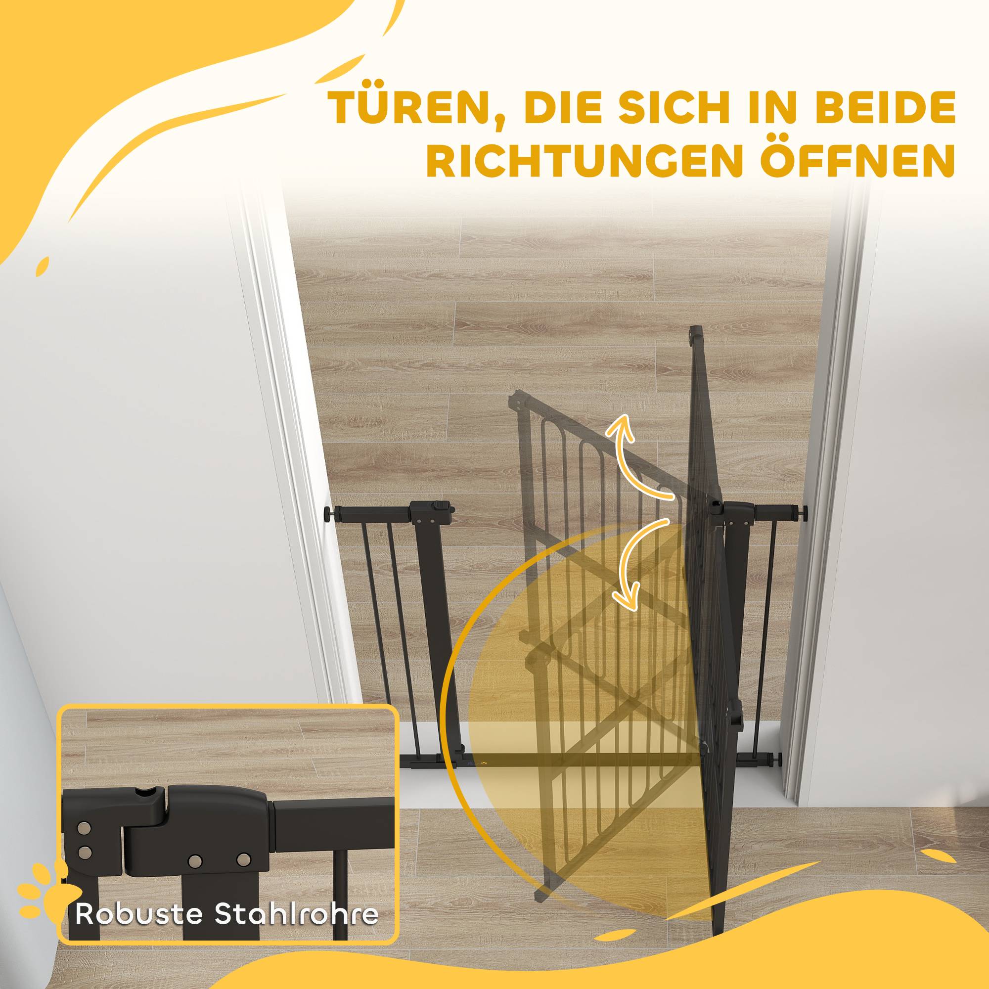 Barrière de porte pour chien, 76-104 cm, sans perçage, barrière escalier - Image 9