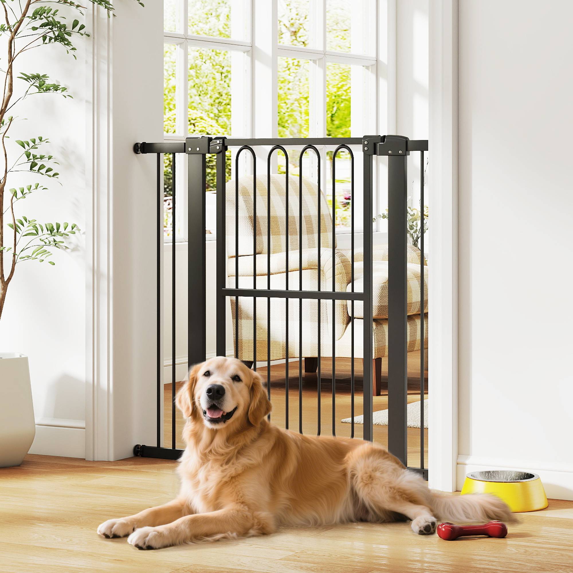 Barrière de porte pour chien, 76-104 cm, sans perçage, barrière escalier - Image 4