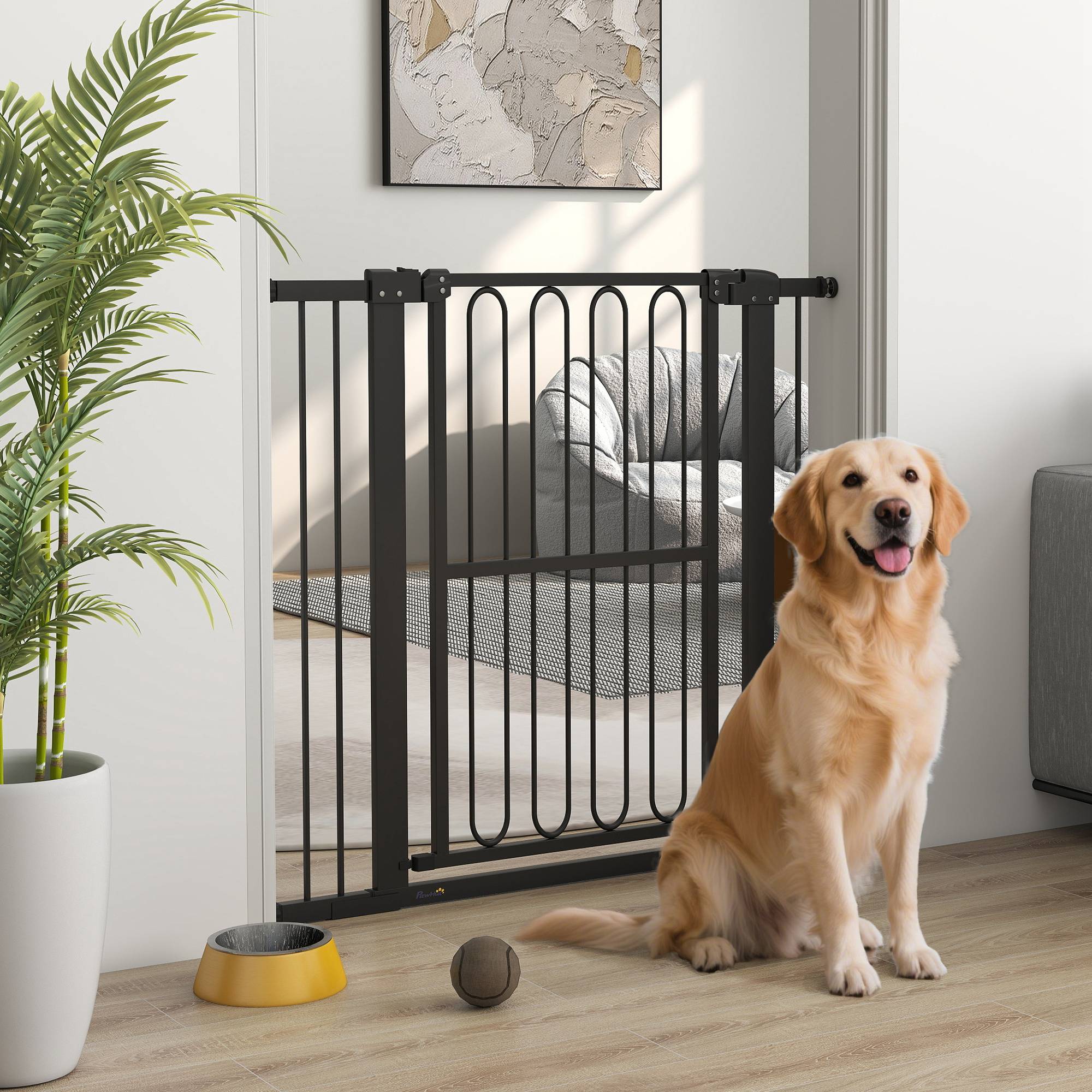 Barrière de porte pour chien, 76-104 cm, sans perçage, barrière escalier - Image 3