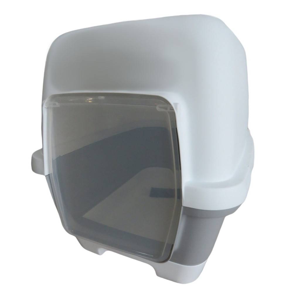 animallparadise - Maison de toilette Clever & Smart grise à tiroir, taille 58 x 45 x 48 cm h pour chat - Image 5