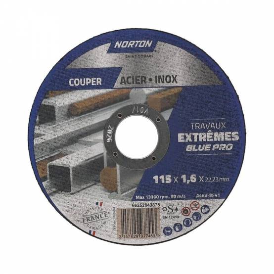 Norton - Lot de 4+1 disques 115x1,6 acier/inox extreme - Image 1