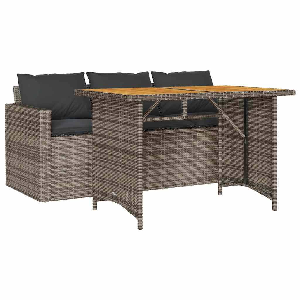Vidaxl - Ensemble à manger de jardin et coussins 2 pcs-Salons de jardin gris rotin 774124 - Image 2