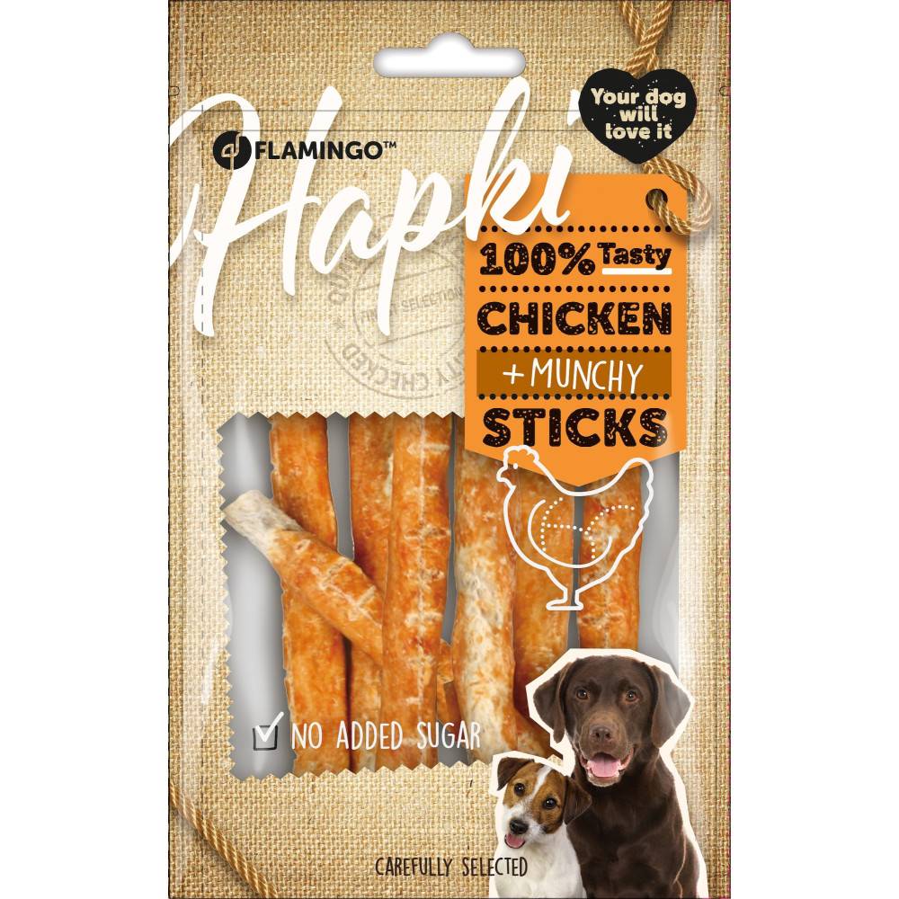 Flamingo - Friandises Hapki Petits bâtons de Poulet 80 g pour chien - Image 2