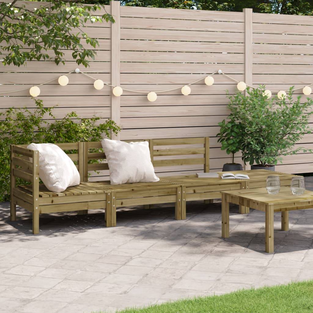 Vidaxl - Canapé de jardin 4 places-Salon de jardin bois de pin imprégné - Image 1