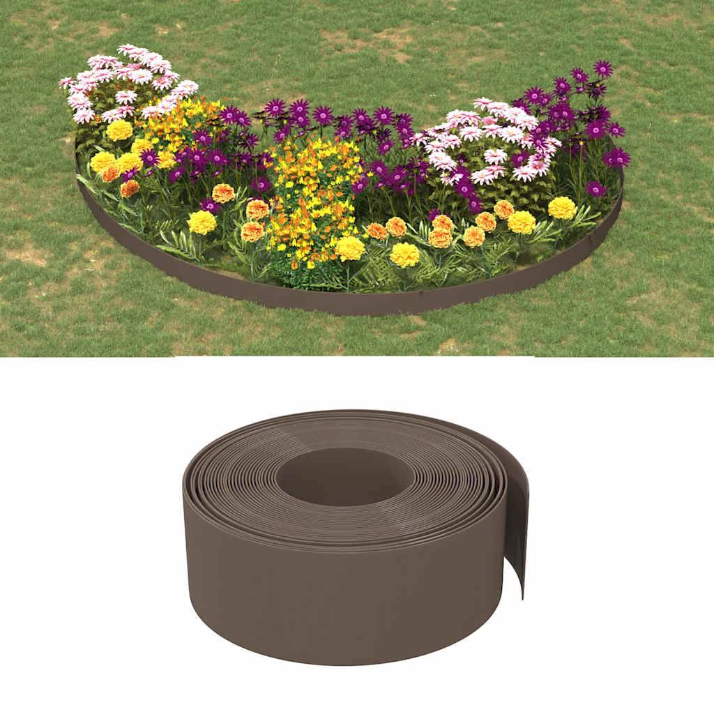 Bordure de pelouse polyéthylène aménagement bassins 10mx20cm brun - ComfortXL Outdoor Living - Image 1