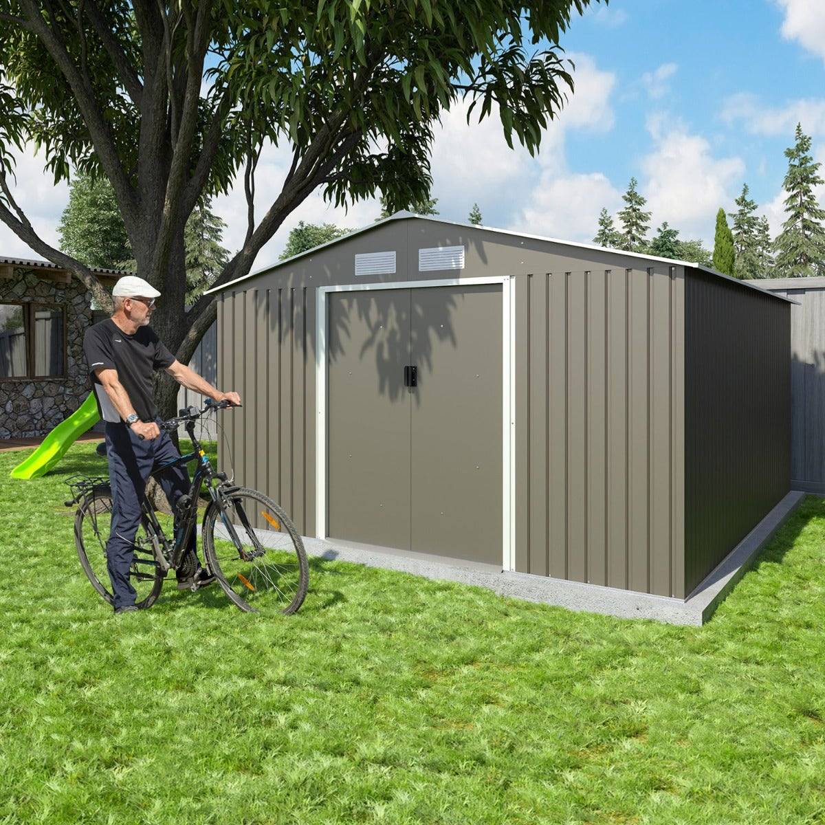 Trigano Jardin - Abri de jardin métal 12,78 m2 + kit d'ancrage - Image 4