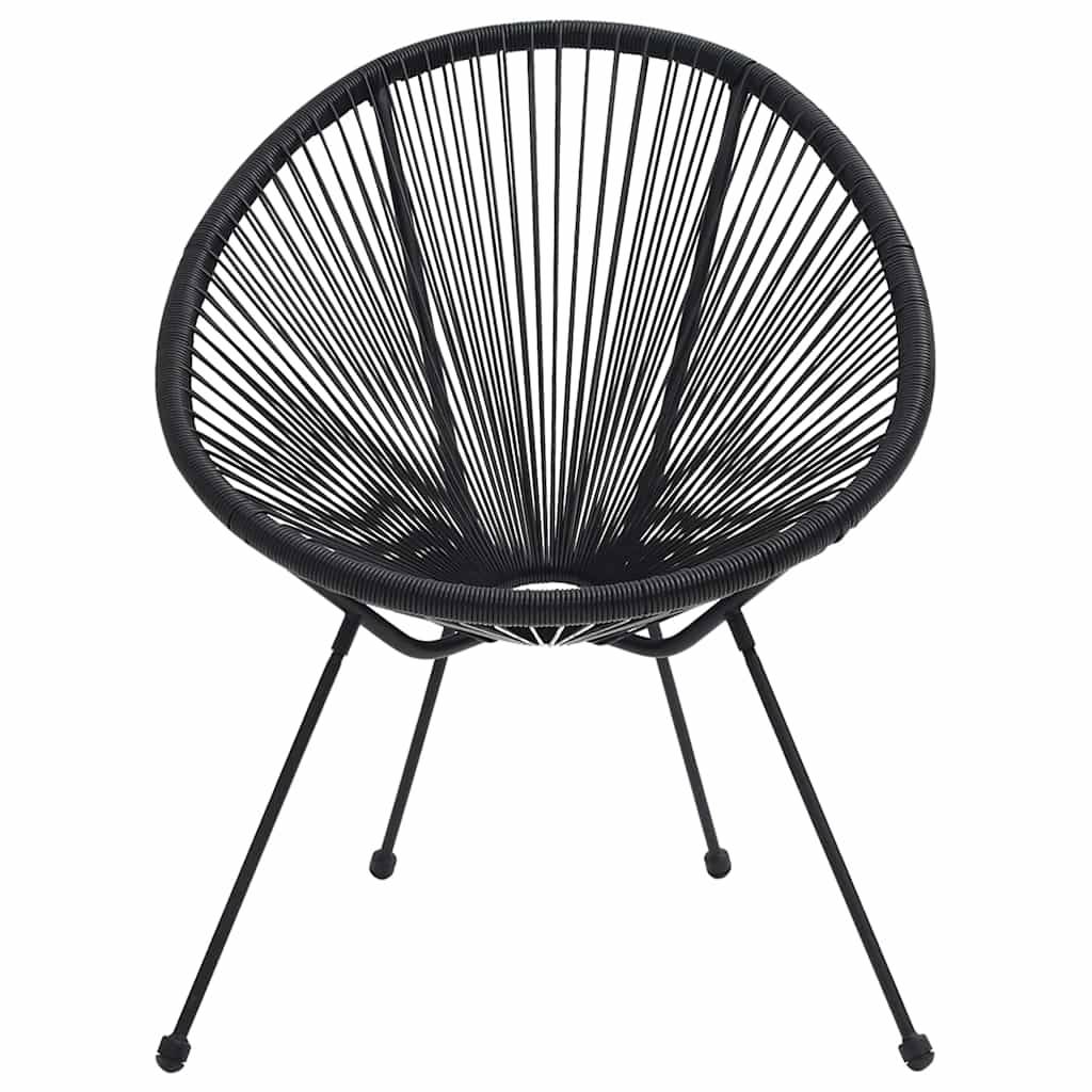 Vidaxl - Ensemble à dîner d'extérieur 3 pcs-Salons de jardin Rotin PVC Noir - Image 5